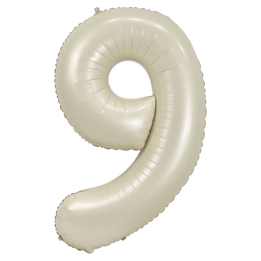 34" CREAM NUMBER BALLOON
