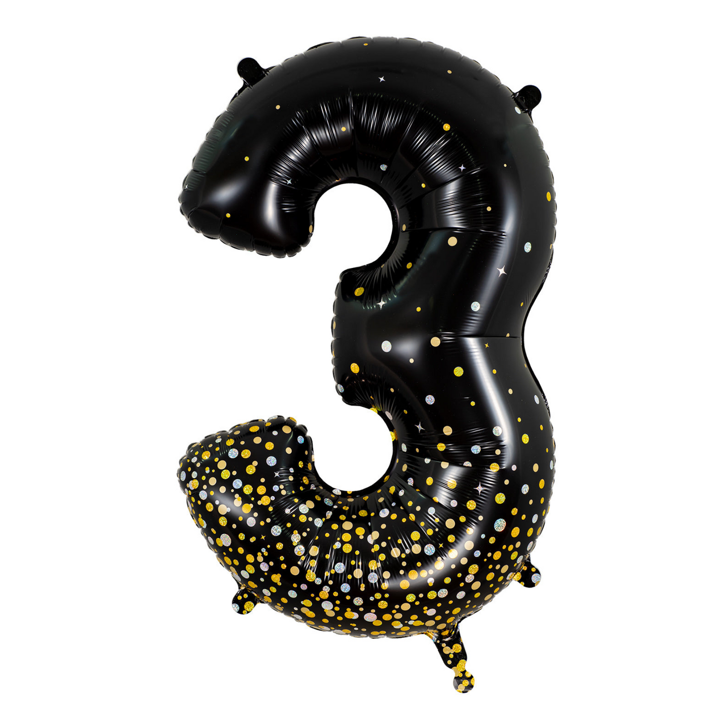 34" NUMBER FIZZ SPARK BLACK FOIL BALLOON